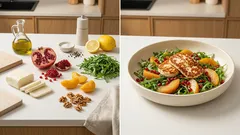 Sałatka z grillowanym halloumi i granatem – szybka, efektowna i zawsze się udaje