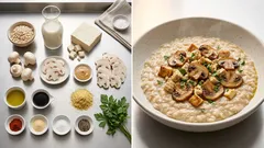 Wytrawna owsianka z tofu i pieczarkami – kremowa, sycąca i pełna umami