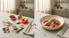 Śledzie z suszonymi pomidorami – wyrazista przystawka gotowa w jednej misce