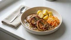 Kotlety sojowe w sosie grzybowym – domowy obiad wege, który naprawdę syci