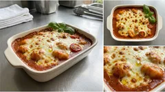 Zapiekane gnocchi w kremowym sosie pomidorowym – szybki obiad pod mozzarellą