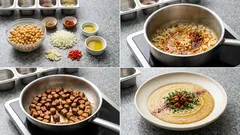 Krem z ciecierzycy na ostro z chrupiącymi skwarkami z tempehu