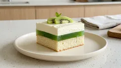 Ciasto Filemon z zieloną galaretką i kremem z mascarpone – efektowny przekrój bez komplikacji
