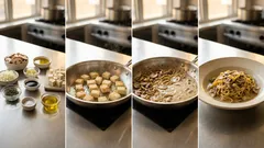 Kremowy sos grzybowy z tofu do makaronu – sycący i gotowy w 20 minut