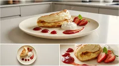 Omlet królewski jak chmurka – puszysty dzięki pianie z białek, podaj z skyrem i truskawkami