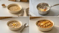 Pieczona owsianka z jabłkiem i cynamonem – śniadanie z piekarnika na 4 porcje