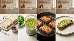 Tosty z grillowanym tofu i pastą z zielonego groszku – proste, a robią wrażenie